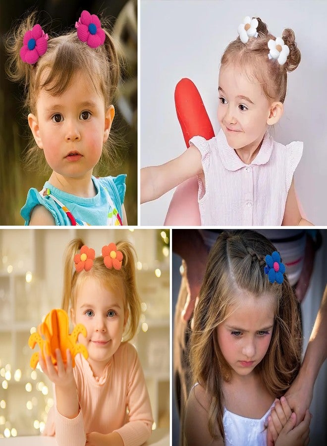 Jeffan 16Pcs Girls Flower Hair Clips, Non Slip Wrapped Handmade Floral Hair Clips Hair Accessories for Girls Toddlers Teens and Women - Image 3